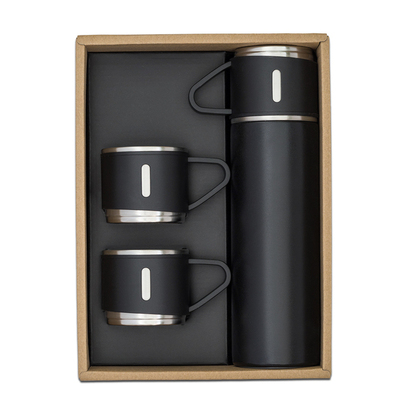 Termos z kubkami Attu 500 ml czarny