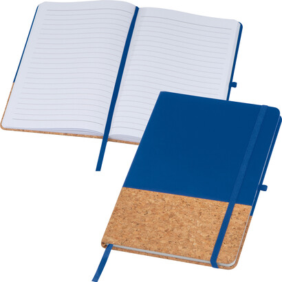 Notes A5 z elementami z korka NANTES niebieski