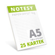 Notatnik klejony A5 - 25 kartek 1000 szt.