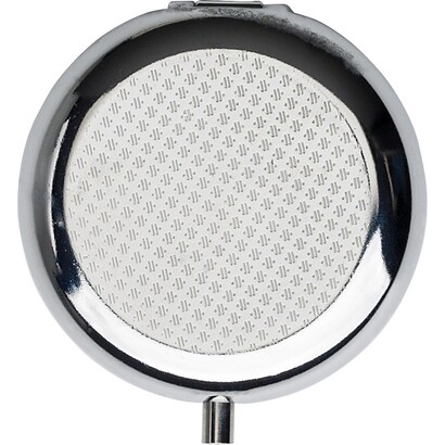 Metalowy pojemnik na tabletki z 3 przegrodami, lusterko srebrny