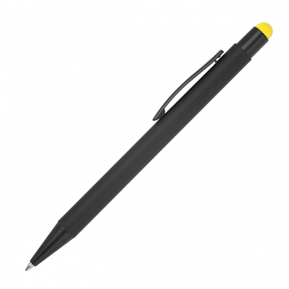 Długopis metalowy touch pen soft touch OHARA żółty