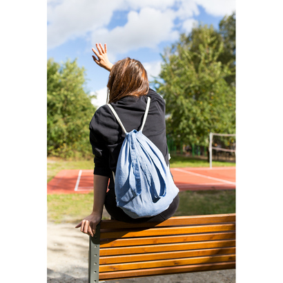 Worek ze sznurkiem i torba na zakupy z bawełny z recyklingu, 2 w 1 | Jamarion czarny