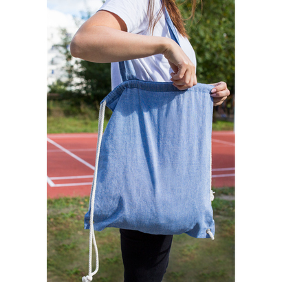 Worek ze sznurkiem i torba na zakupy z bawełny z recyklingu, 2 w 1 | Jamarion zielony