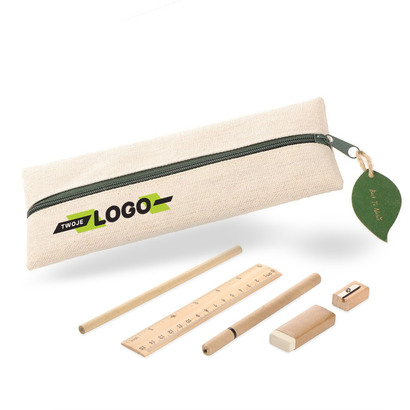 Zestaw szkolny, piórnik, ołówek, długopis, linijka, gumka i temperówka LANDON