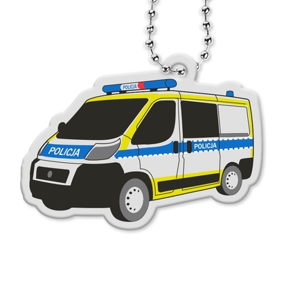 Zawieszka odblaskowa z nadrukiem miękka POLICJA