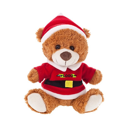 Pluszowy miś świąteczny z nadrukiem SANTI 20 cm