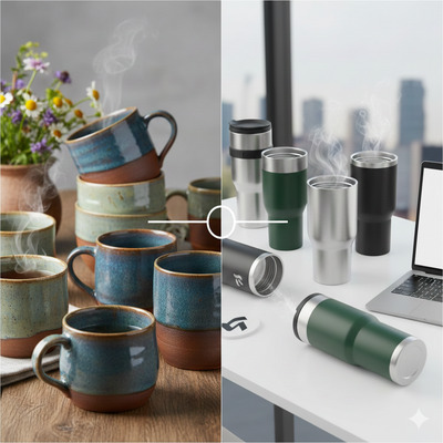 Kubki ceramiczne vs. termiczne – który lepiej sprawdzi się jako gadżet reklamowy?