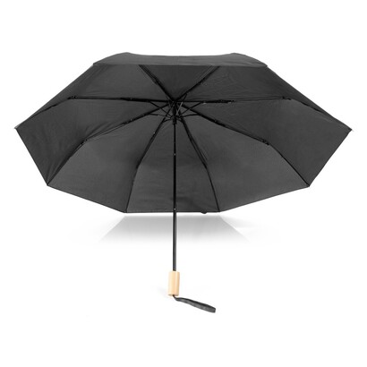 Wiatroodporny parasol manualny RPET, składany | Uksan czarny