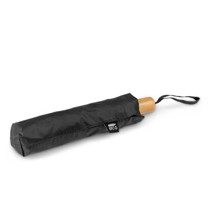 Wiatroodporny parasol manualny RPET, składany | Uksan czarny