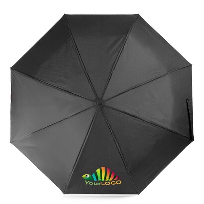 Wiatroodporny parasol manualny RPET, składany | Uksan czarny