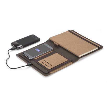 Teczka z ładowarką indukcyjną CHARCO naturalny