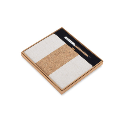 Zestaw - notes z długopisem CALMO naturalny