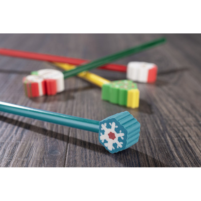 OŁÓWEK z gumką CHRISTMAS - Choinka niebieski