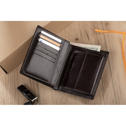 Portfel skórzany LEON brązowy