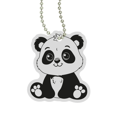 Zawieszka odblaskowa miękka PANDA srebrny