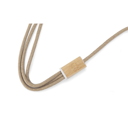 Kabel USB 3 w 1 FLAX naturalny