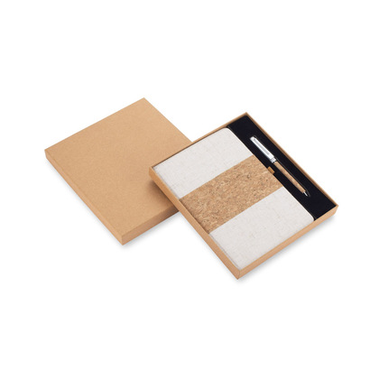 Zestaw - notes z długopisem CALMO naturalny