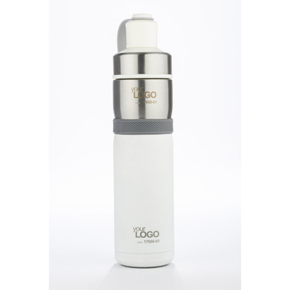 Bidon termiczny BREEZE 500 ml biały