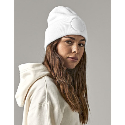 Czapki z nadrukiem CIRCULAR PATCH BEANIE Heather Grey