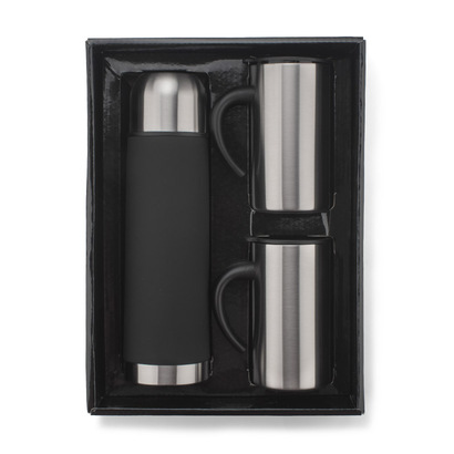 Zestaw upominkowy ACON (Termos 500ml, 2 kubki 260ml) srebrny