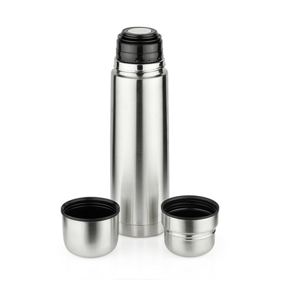 Termos z dwoma kubkami PAVO 750 ml srebrny