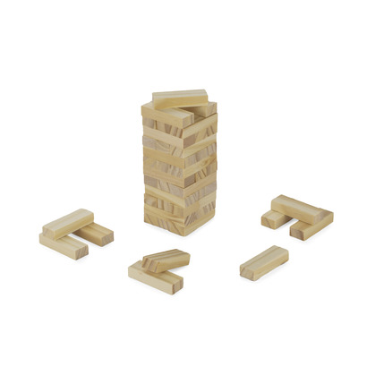Gra drewniana BRICKS naturalny