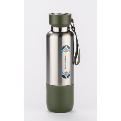 Butelka termiczna ze smyczką RON 500 ml oliwkowy