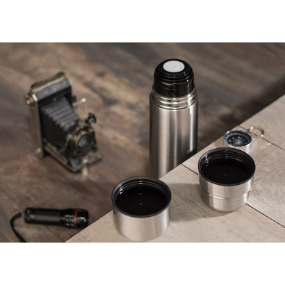 Termos z dwoma kubkami PAVO 750 ml srebrny