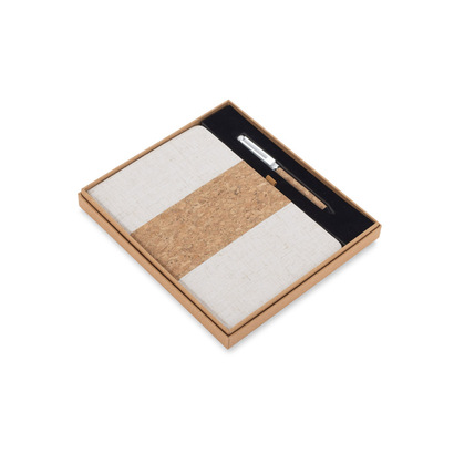 Zestaw - notes z długopisem CALMO naturalny