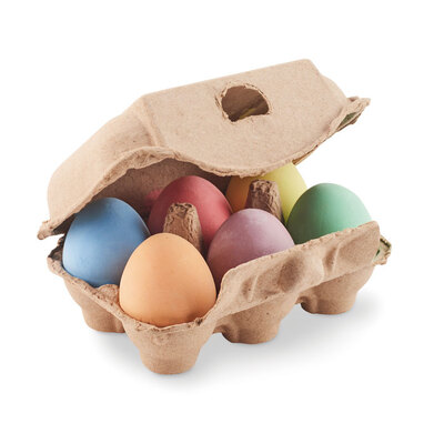 6 kredowych jajek w pudełku TAMAGO, gadżety reklamowe