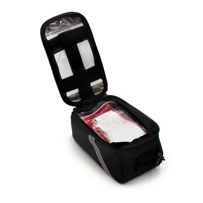 Torba rowerowa z wyposażeniem, zestaw naprawczy, apteczka, poncho | Fabio czarny