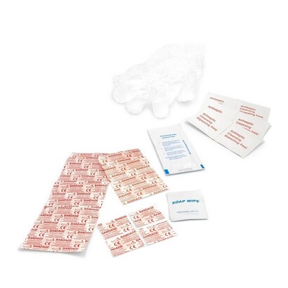 Torba rowerowa z wyposażeniem, zestaw naprawczy, apteczka, poncho | Fabio czarny