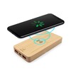 Bambusowy bezprzewodowy power bank 8000 mAh B'RIGHT, ładowarka bezprzewodowa 15W BENSON