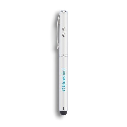 Długopis 4 w 1, touch pen, wskaźnik laserowy, latarka srebrny