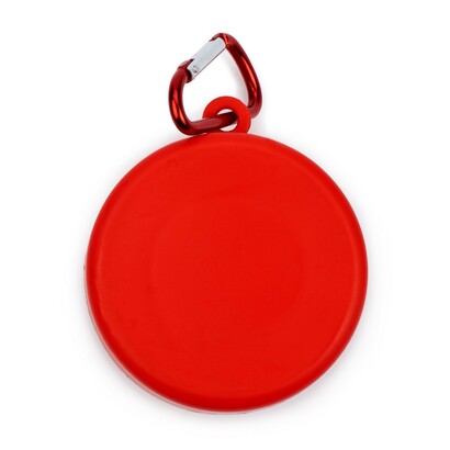 Składany kubek podróżny 220 ml z karabińczykiem czerwony