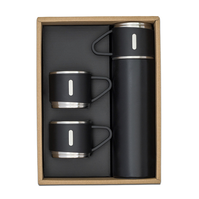 Termos z kubkami Attu 500 ml czarny