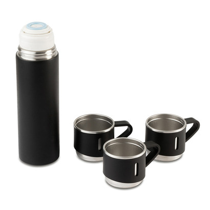 Termos z kubkami Attu 500 ml czarny