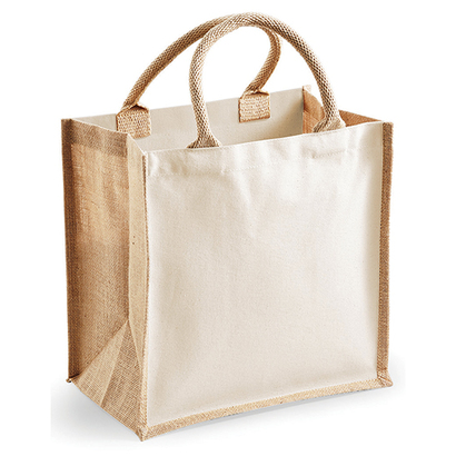 Printers Midi Jute Bag Natural