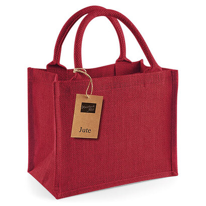 Jute Mini Gift Bag Red