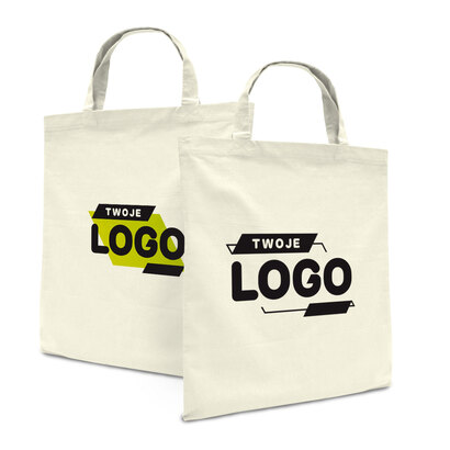 Torby reklamowe bawełniane NATURAL z krótkim uchem 140g/m2